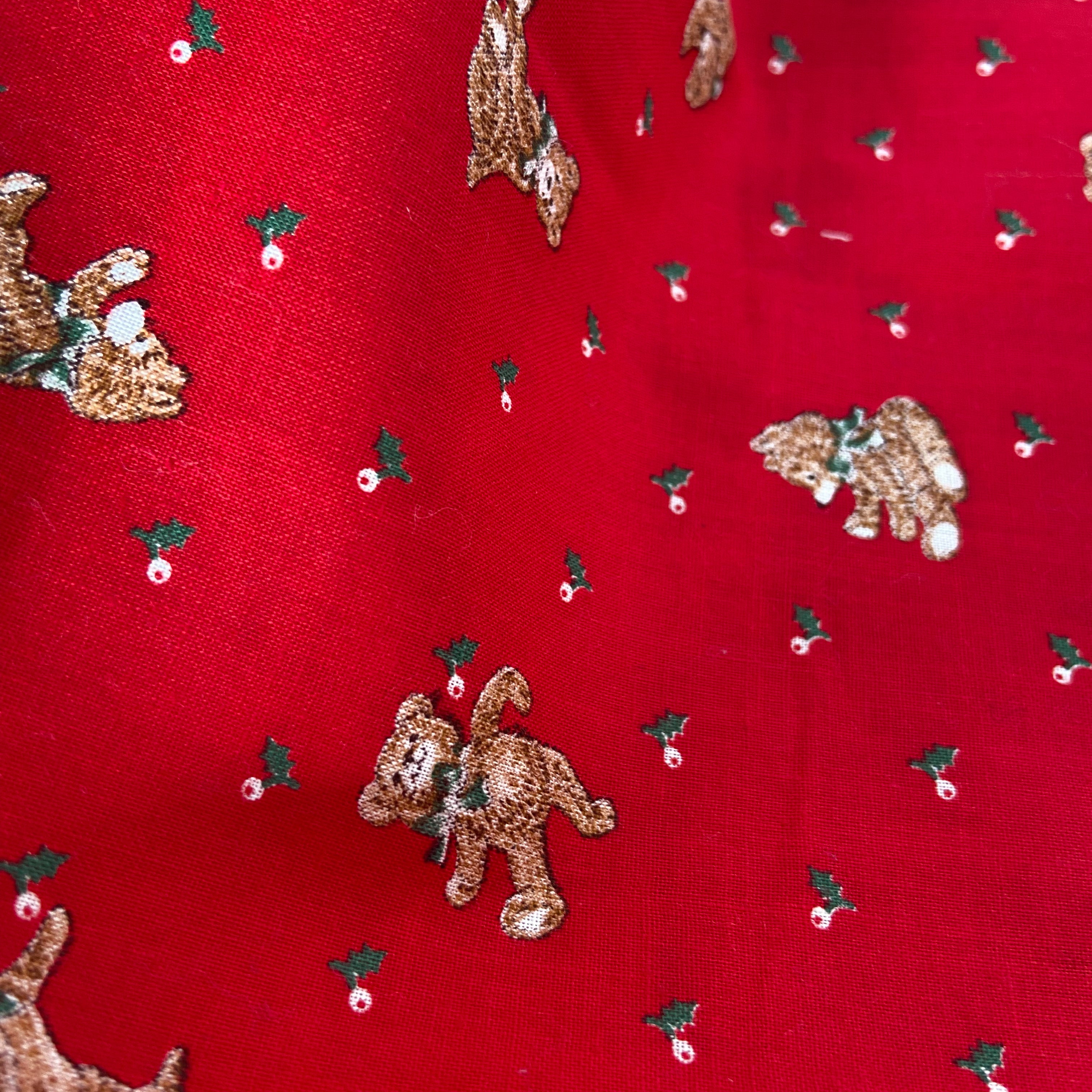 Resuable Single Layer Fabric Gift Wrap and Bag – Christmas Bear