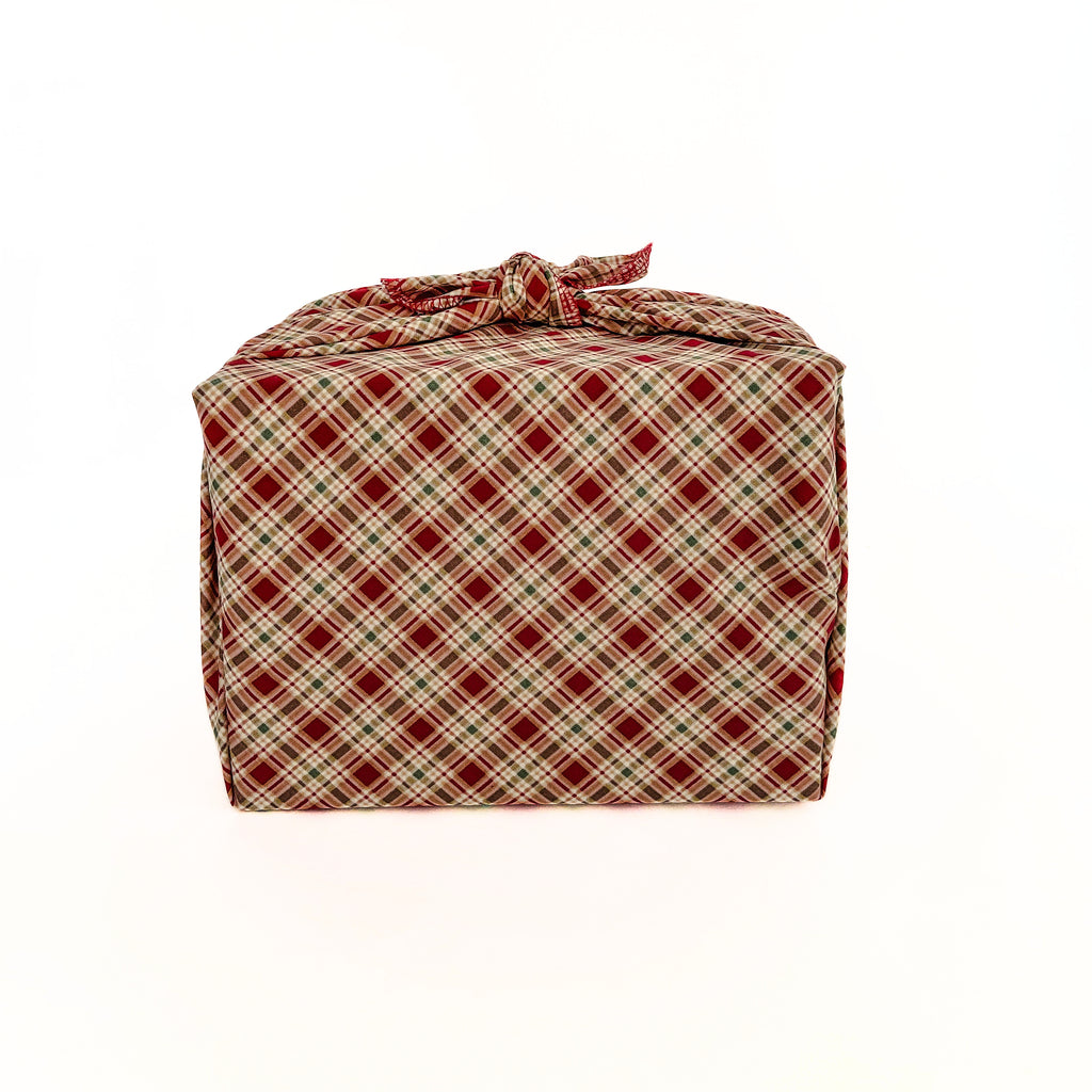 Resuable Single Layer Fabric Gift Wrap – Red Country Plaid