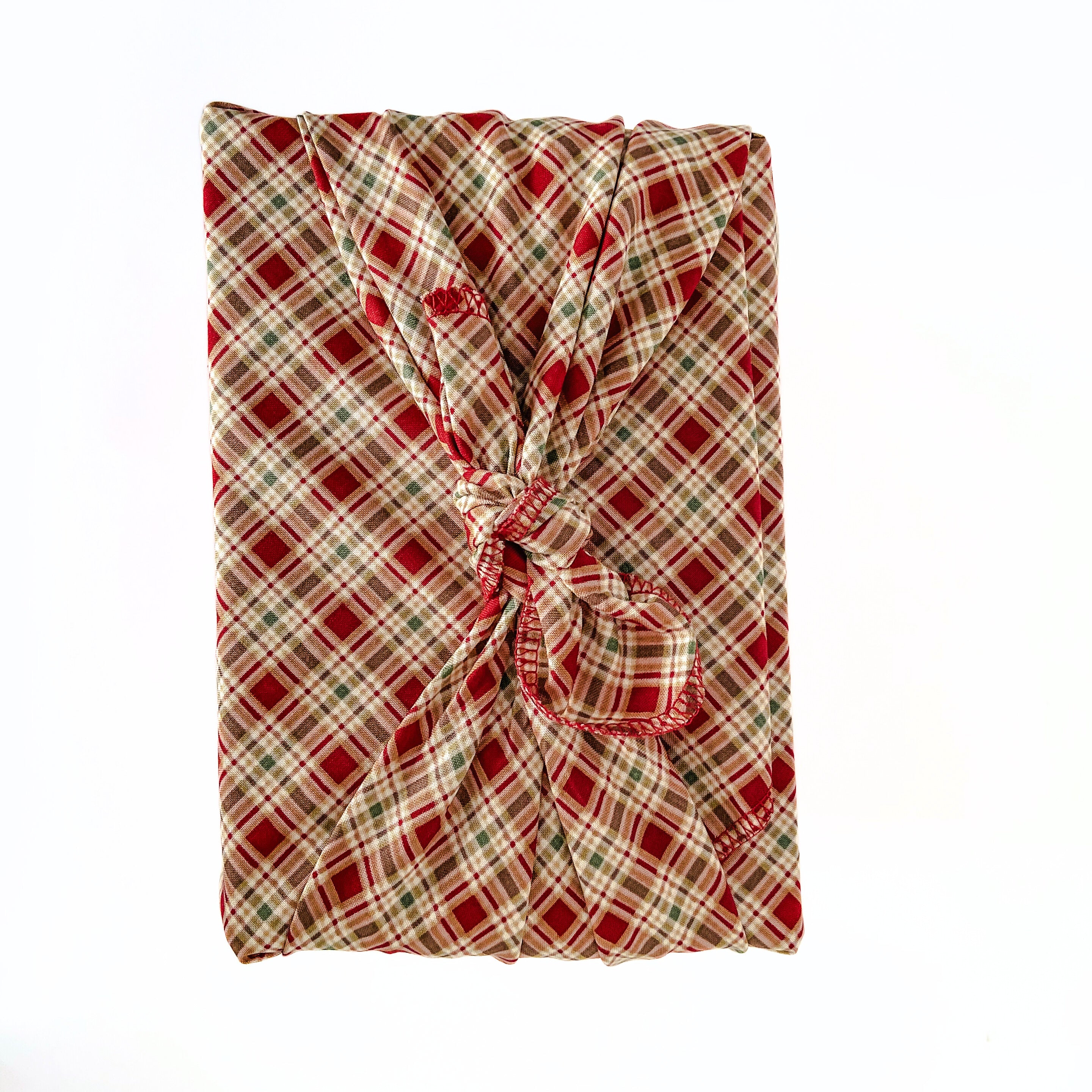 Resuable Single Layer Fabric Gift Wrap – Red Country Plaid