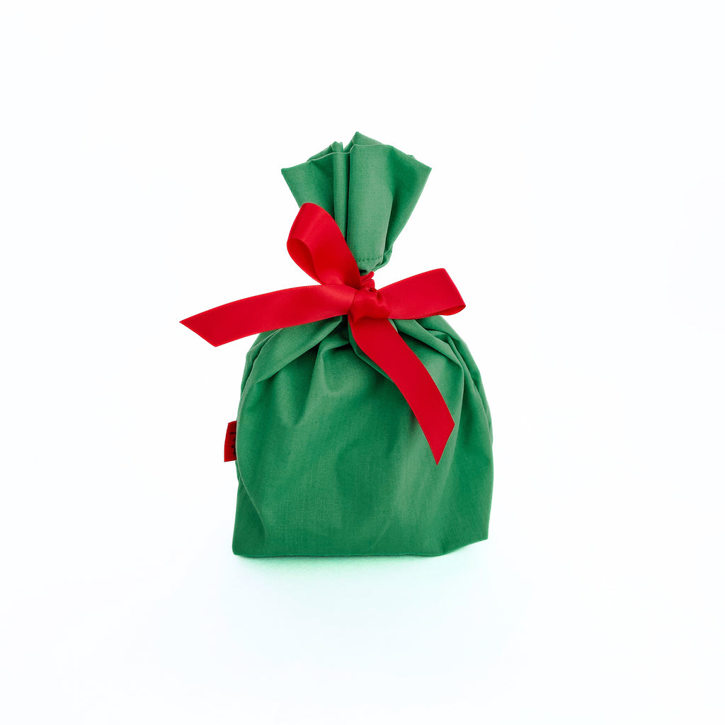 Reusable Gift Bag  – Handmade from Upcycled Vintage Fabric - Retro Green