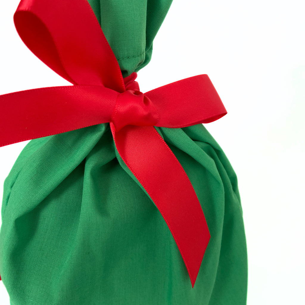 Reusable Gift Bag  – Handmade from Upcycled Vintage Fabric - Retro Green