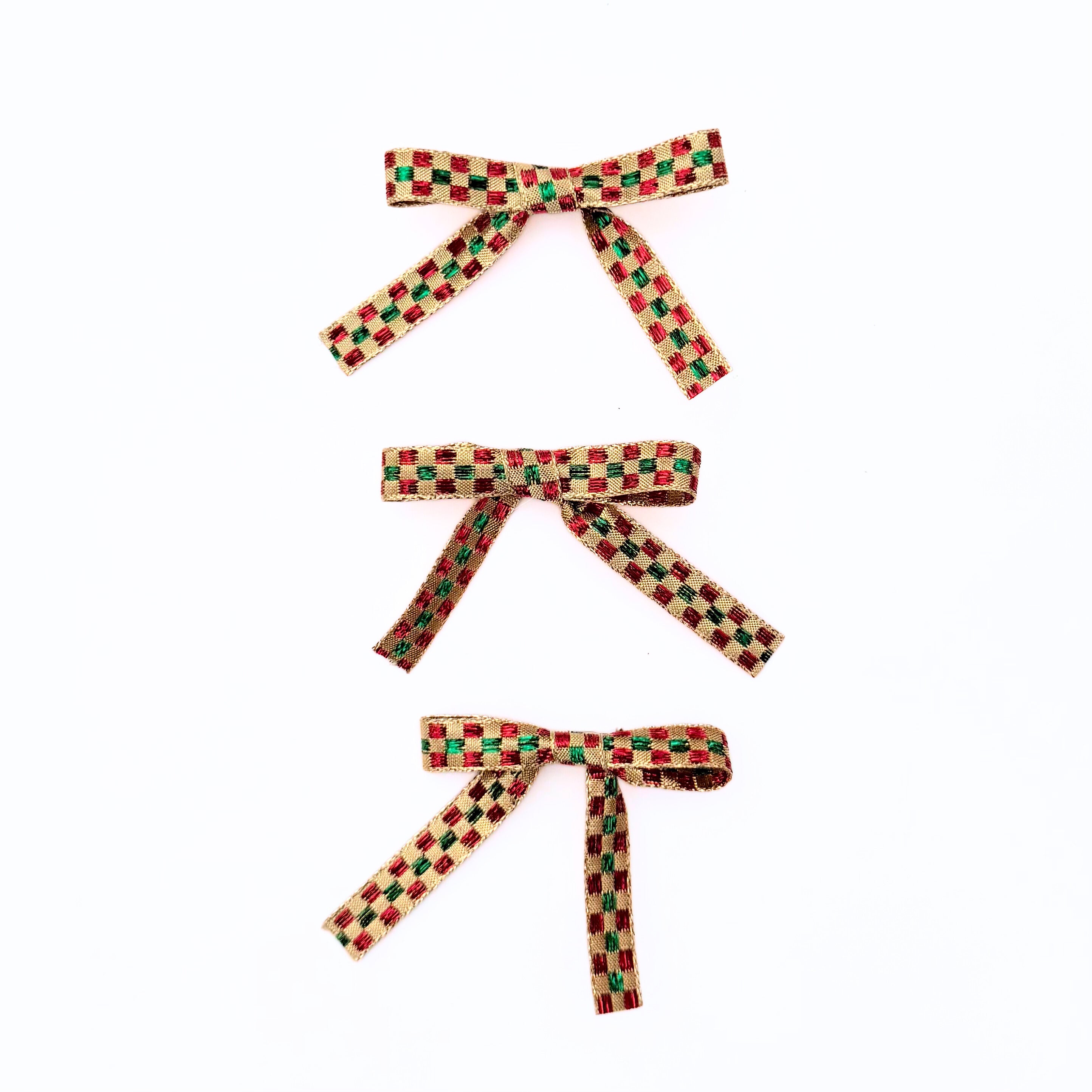 Gold Check Small Bow Set
