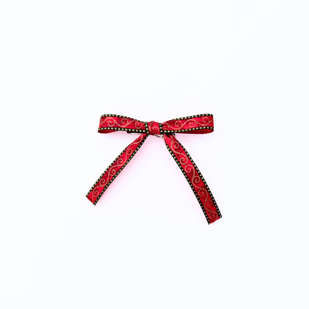 Red Green Swirl Small Bow Set