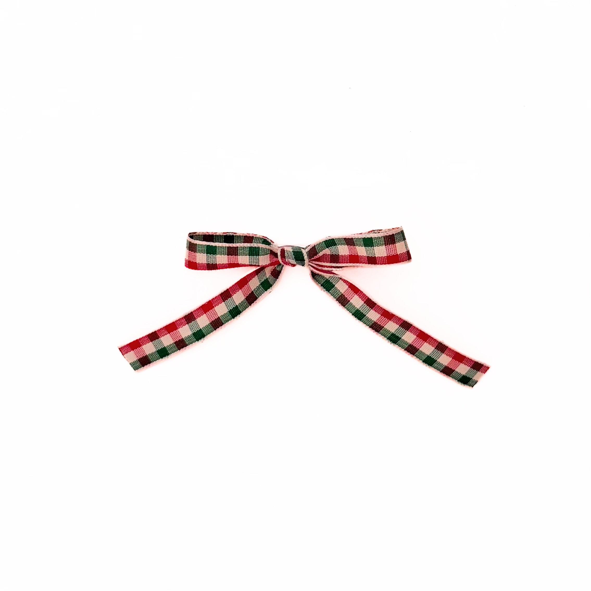 Red Green Check Small Bow Set