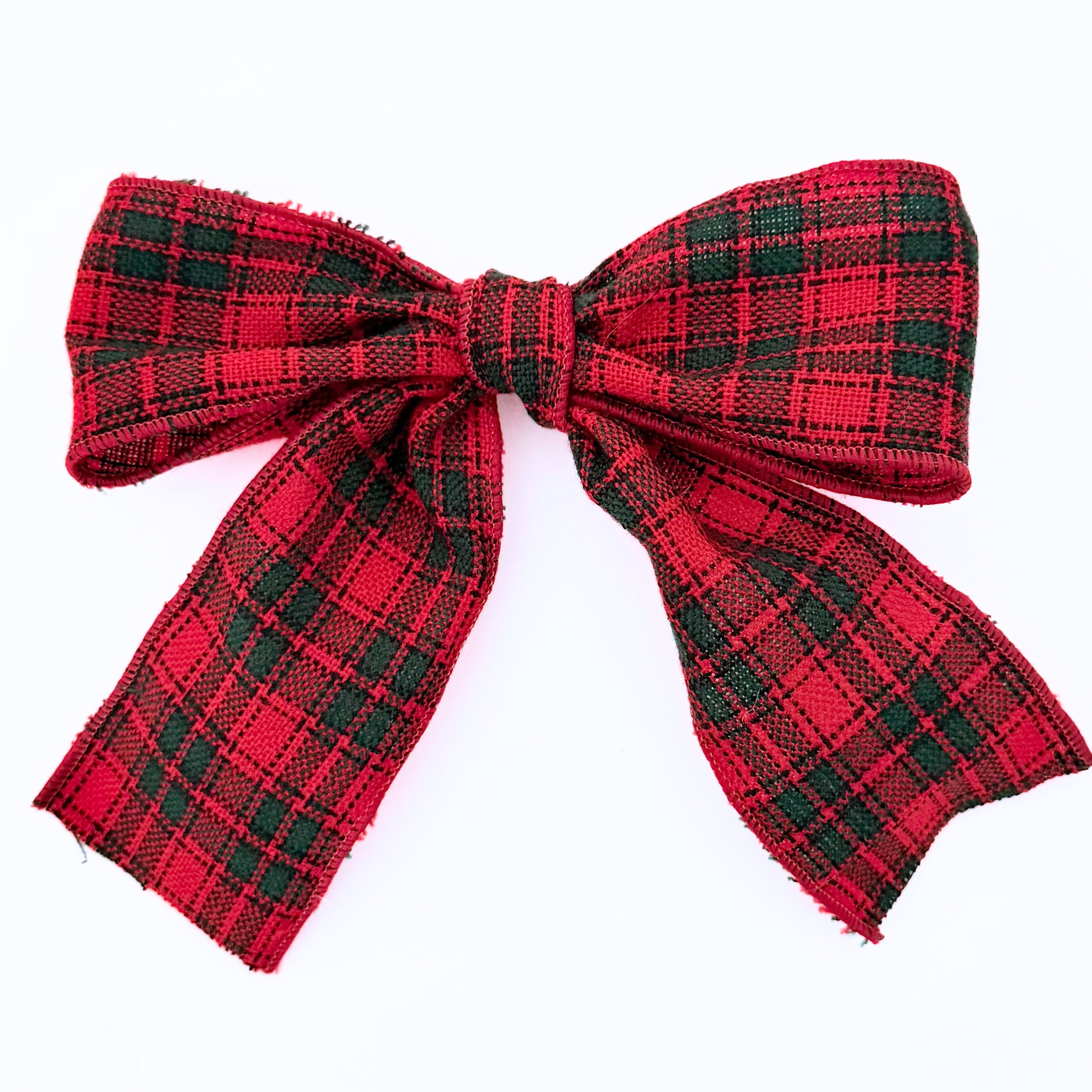 Wool Plaid Large Bow
